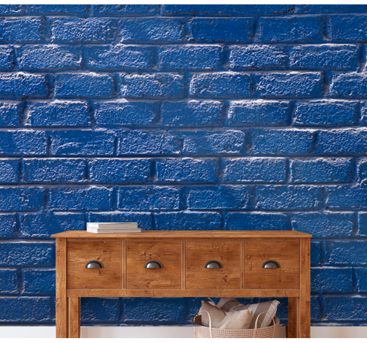 Front view blue brick Marriage Wall Murals - TenStickers