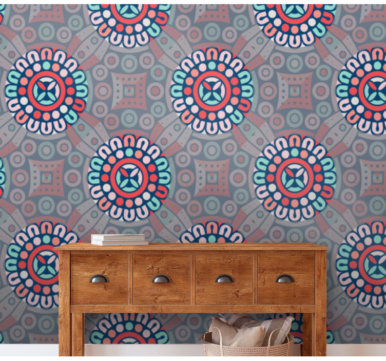 Geometric Floral Patterns texture wall mural - TenStickers