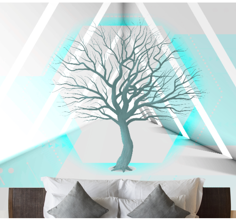 Geometric Tree Design wall mural trees - TenStickers
