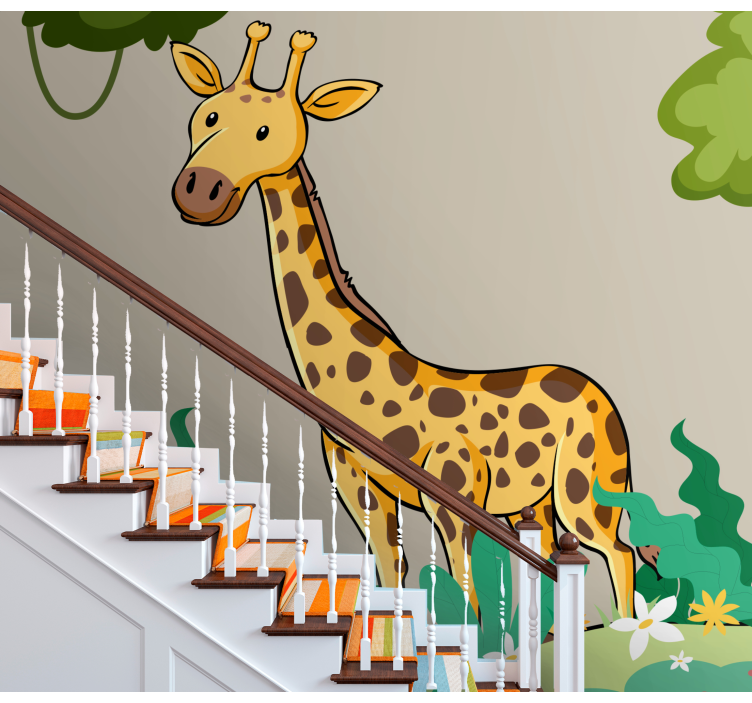 Giraffe in jungle forest wall mural - TenStickers