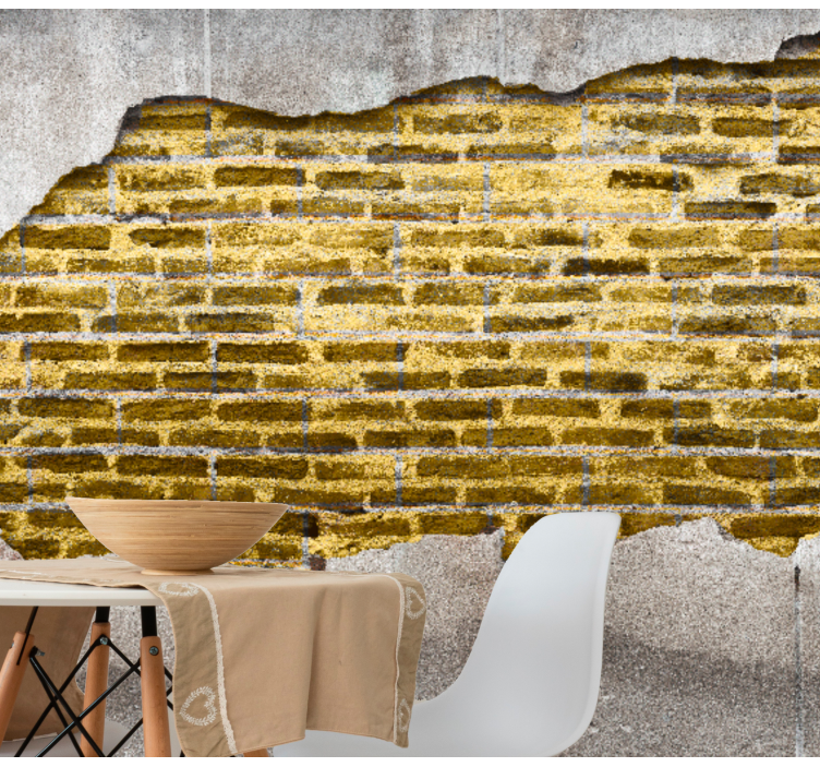 Golden concrete and bricks stone wall mural - TenStickers