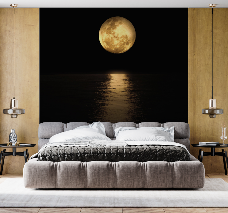Golden Moonlight Sky Wall Mural - TenStickers