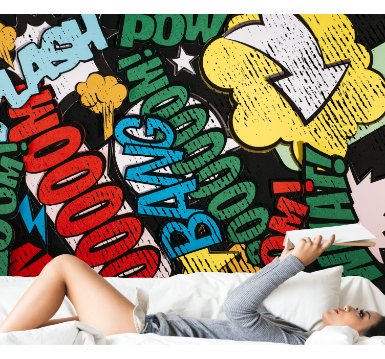 Graffiti wall mural comic book sound effects - TenStickers