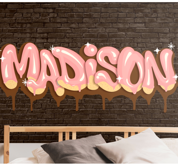 Graffiti wall mural custom name dessert delight - TenStickers