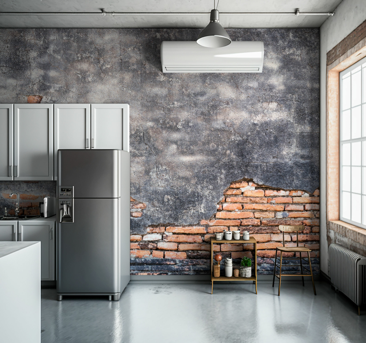 Grunge muroGrunge Wall brick wall mural - TenStickers