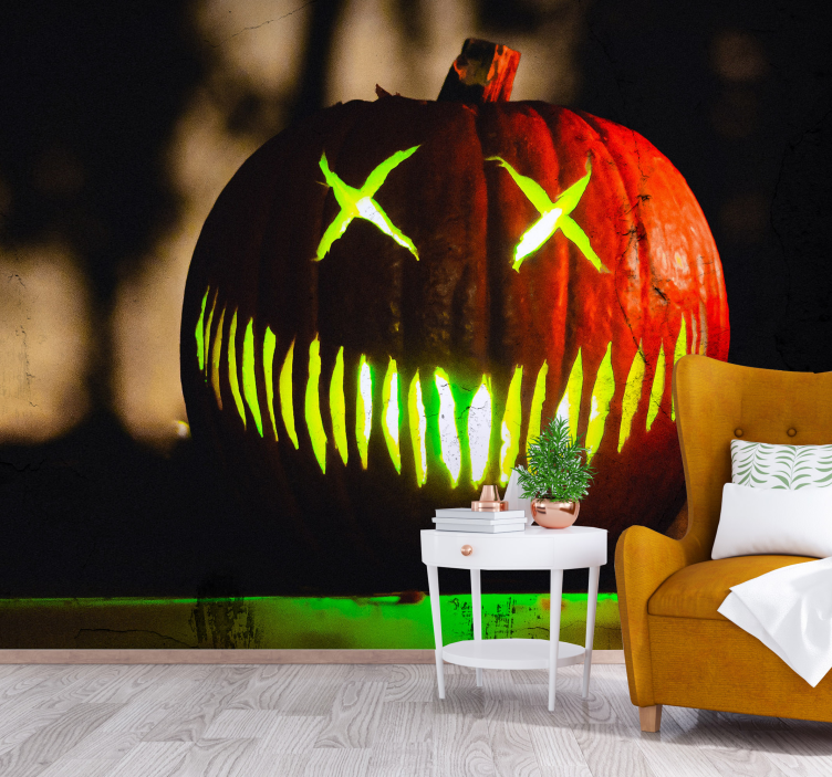 Halloween scary pumpkin wall mural - TenStickers