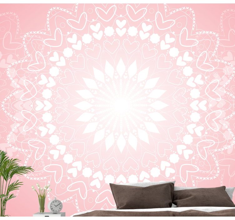 Hearts in cloud Mandala Wall Mural - TenStickers