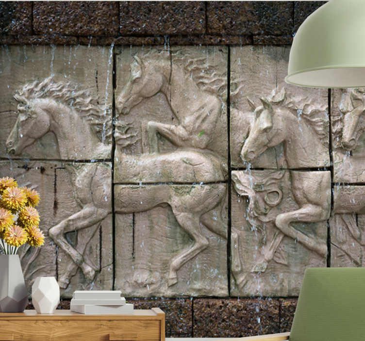 Horses running in the nature 3D Wall Mural - TenStickers