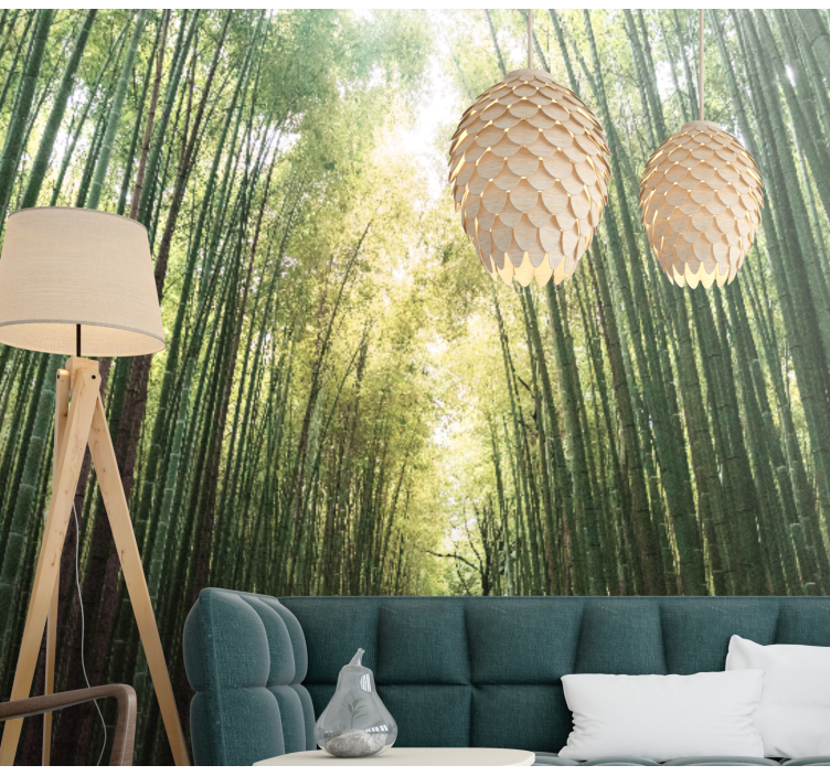 Jungle wall mural bamboo grove trail - TenStickers