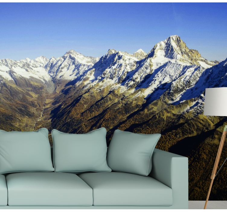 Landscape snow-capped mountains Wall Mural - TenStickers