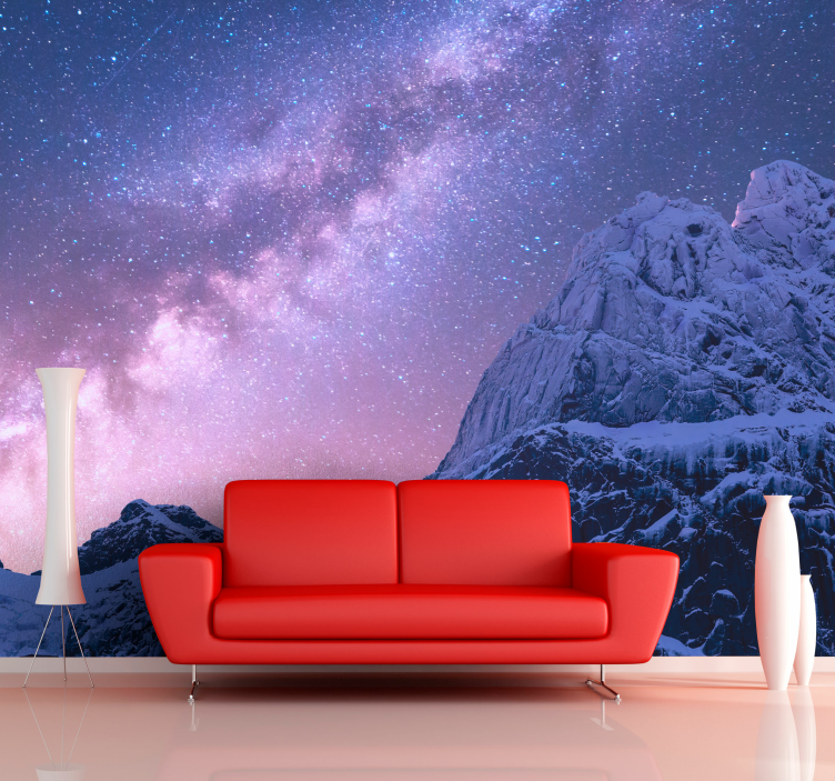 landscape snowy mountains nature wall mural - TenStickers