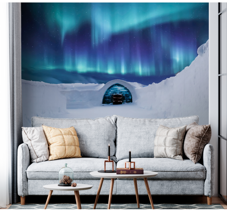 Landscape wall mural aurora borealis wonderland - TenStickers