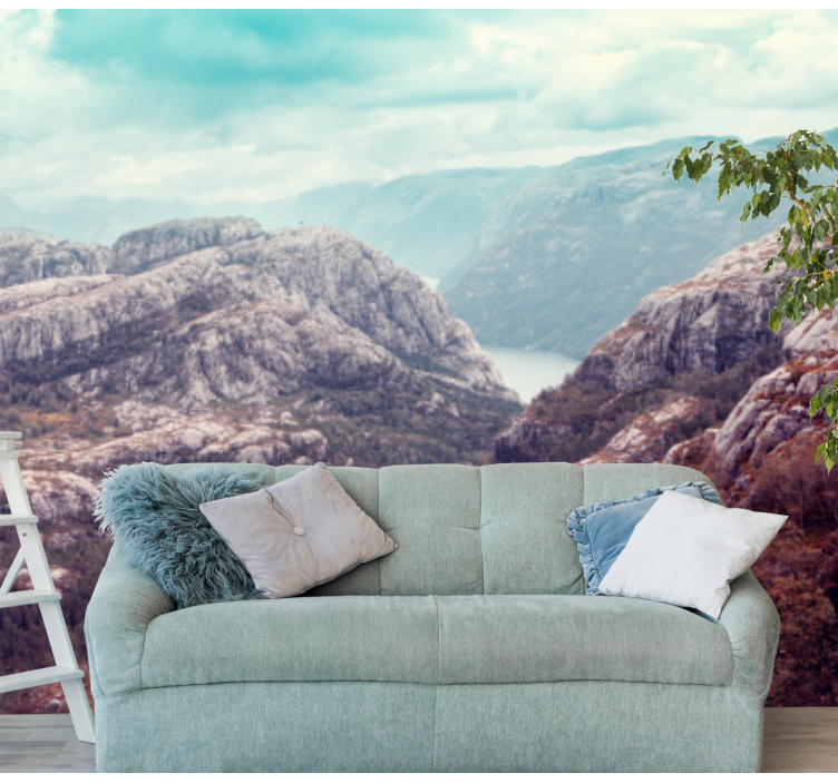 Landscape wall mural mountain view landscape - TenStickers