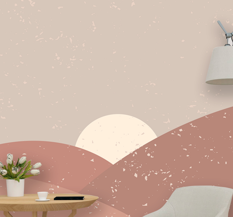 Landscape wall mural soft hills sunset - TenStickers