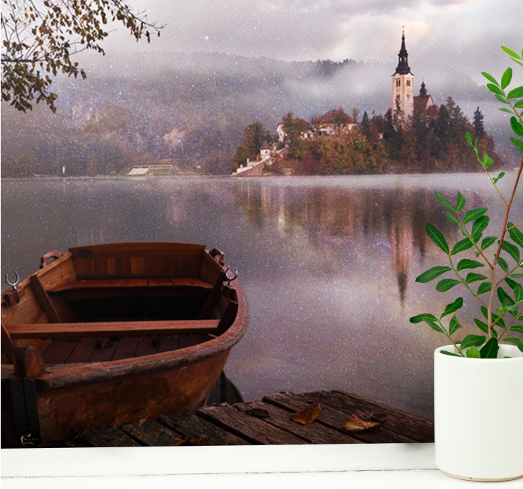 Landscape wall mural tranquil lake scene - TenStickers