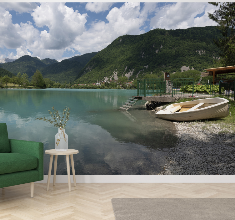 Landscape wall mural tranquil lake view - TenStickers
