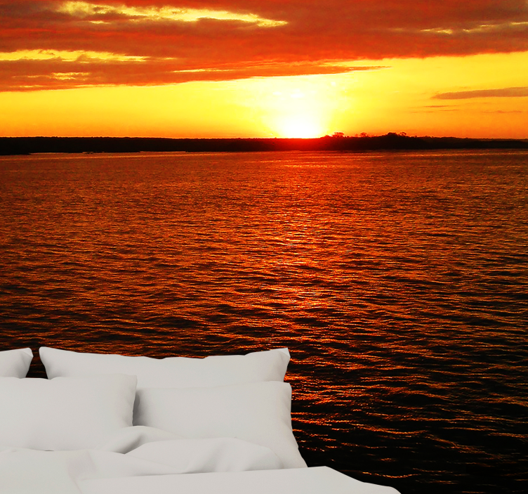 Landscape wall mural twilight above the ocean - TenStickers