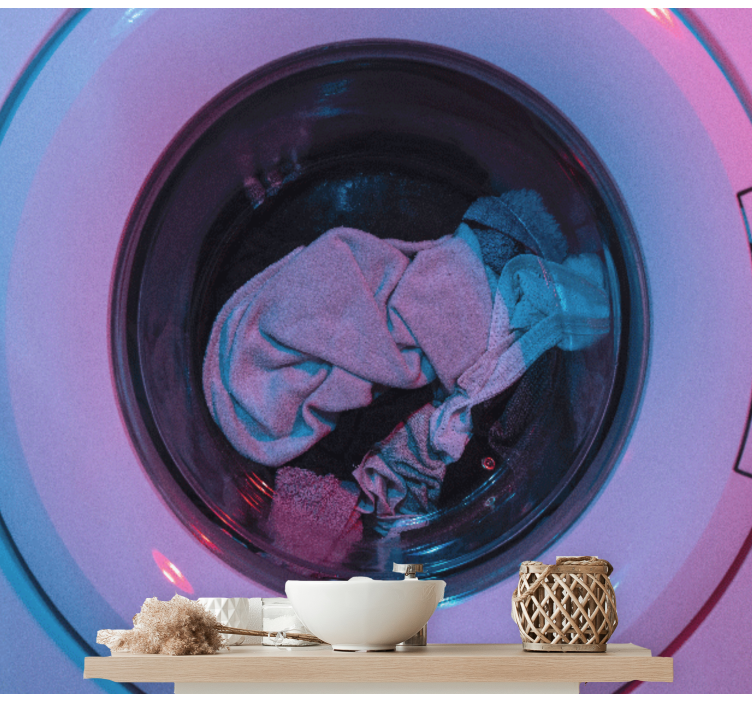 Laundry inside washing machine Bathroom Murals - TenStickers