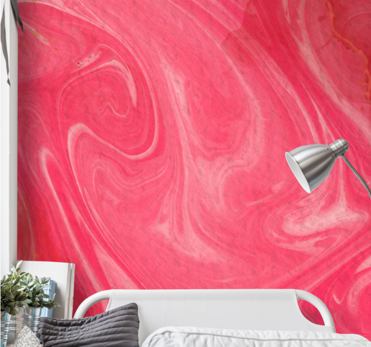 Liquid pink tones marble design wall mural - TenStickers