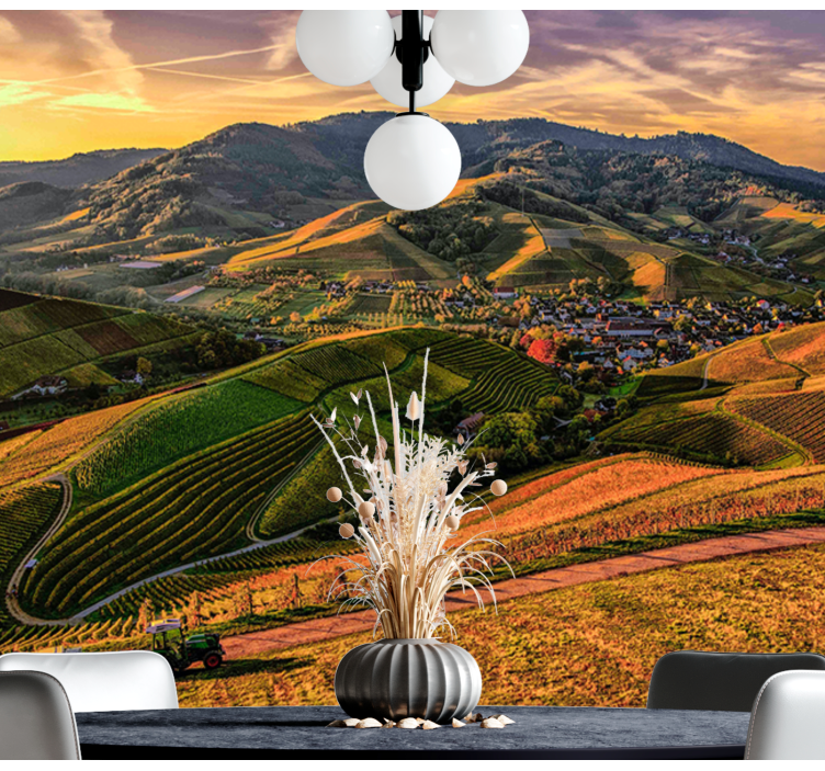 Lush Vineyard View landscape wall mural - TenStickers