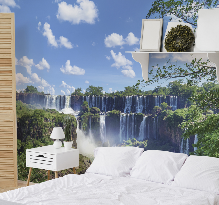 Majestic scene wall mural waterfall - TenStickers