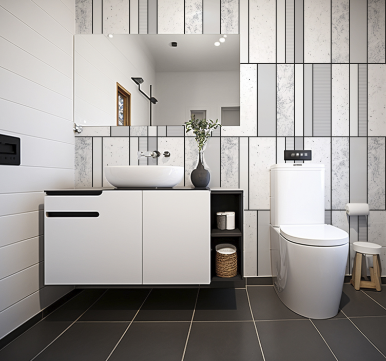Marbre avec des lignes noires Bathroom Murals - TenStickers