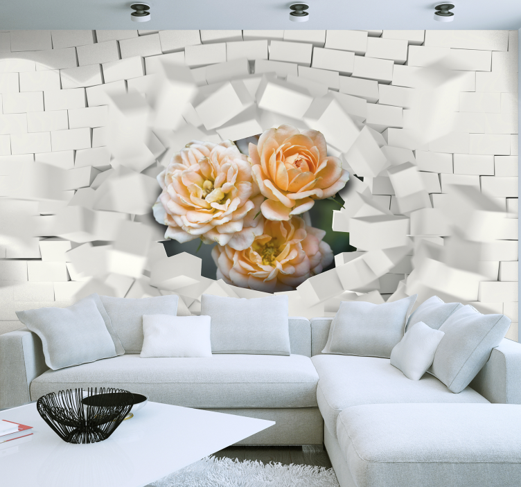 Mauer Blume 3D Wall Mural - TenStickers