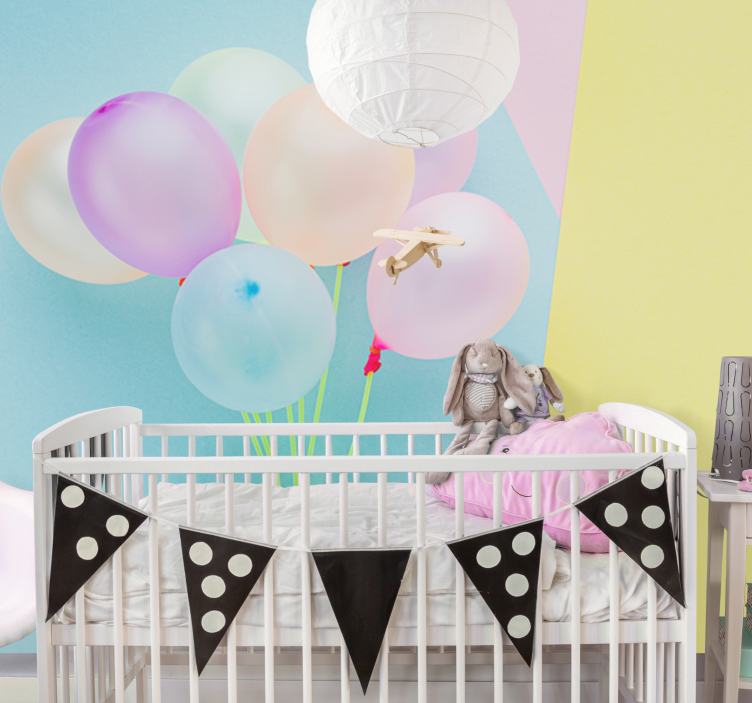 Modern frame with balloons Kids wall Murals - TenStickers
