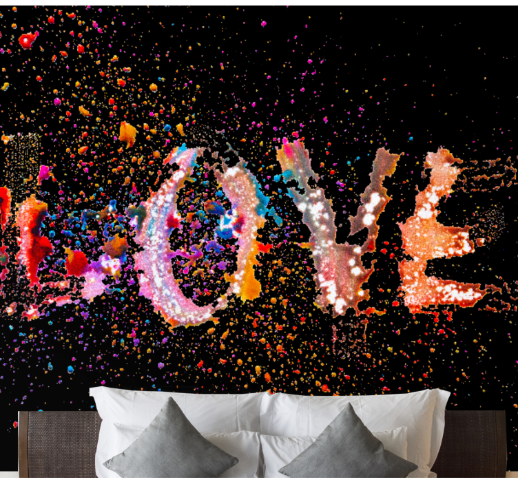 Multicolor love explosion wallpaper photo - TenStickers
