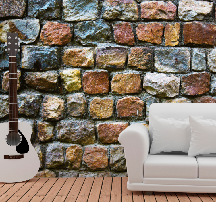 Mural stone wall natural stone finish - TenStickers