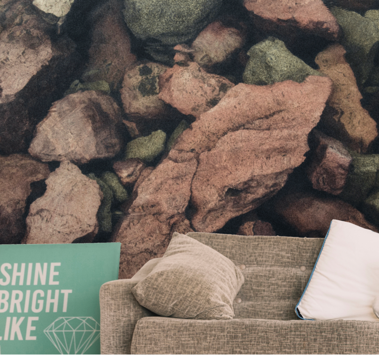 Mural stone wall with rocky texture design - TenStickers