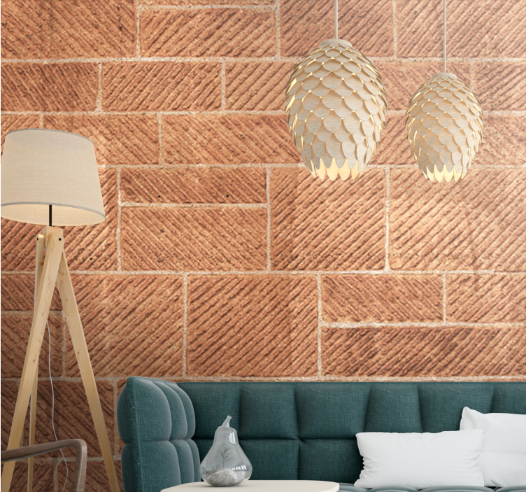 Mural stone wall with textured stone design - TenStickers