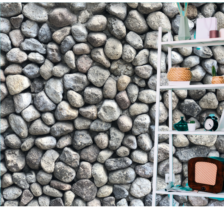 Mural stone wall with textured stone surface - TenStickers