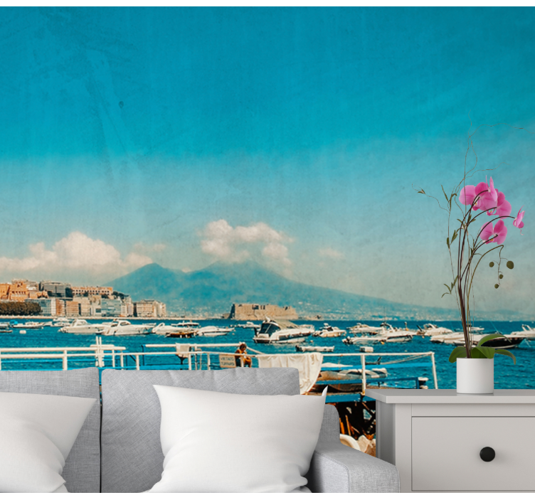 Naples Seaside Perspective city wall mural - TenStickers