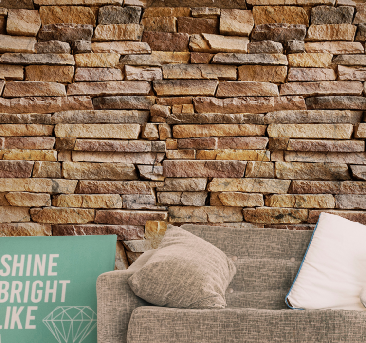Natural Stone Finish mural stone wall - TenStickers
