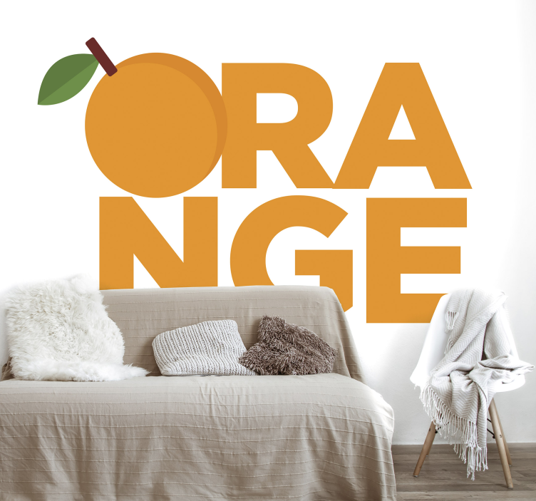 Orange text Dining Room Wall Mural - TenStickers