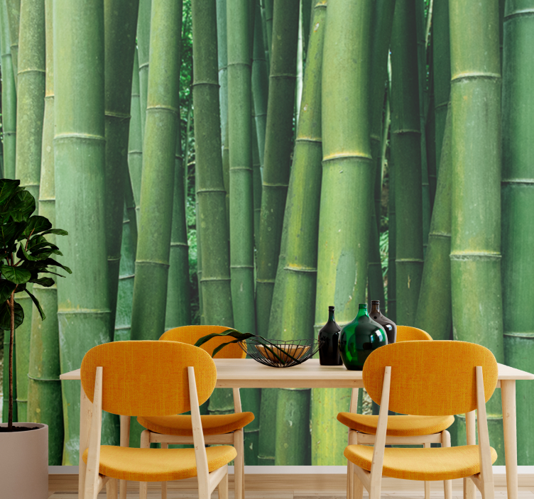 Ordered bamboo branches tree mural - TenStickers