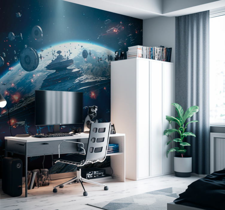outer space scene space wall mural - TenStickers