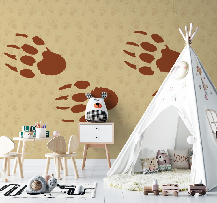 Paw Prints animals wall mural - TenStickers