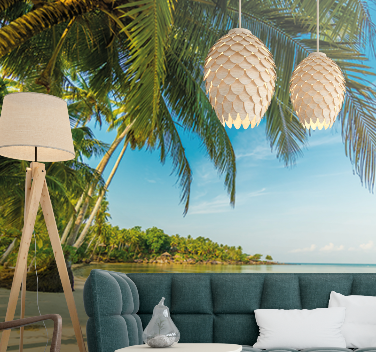 Peaceful paradise in the sea 3D Wall Mural - TenStickers