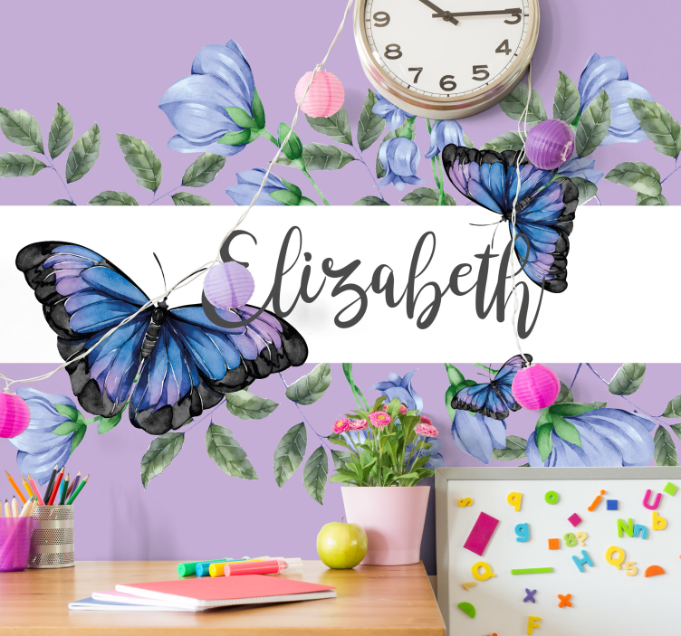 Personalised butterfly modern wall mural - TenStickers