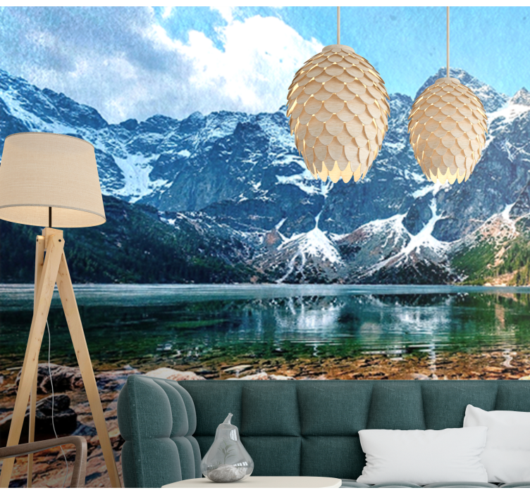 Polish Tatra lake and snow Mountain wall mural - TenStickers