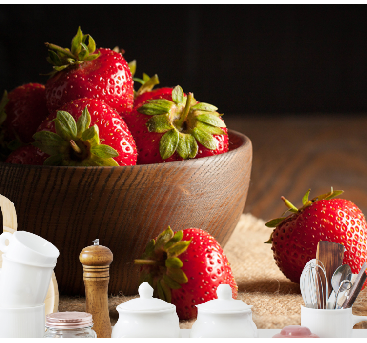 Punnet of strawberries Kitchen Wall Mural - TenStickers