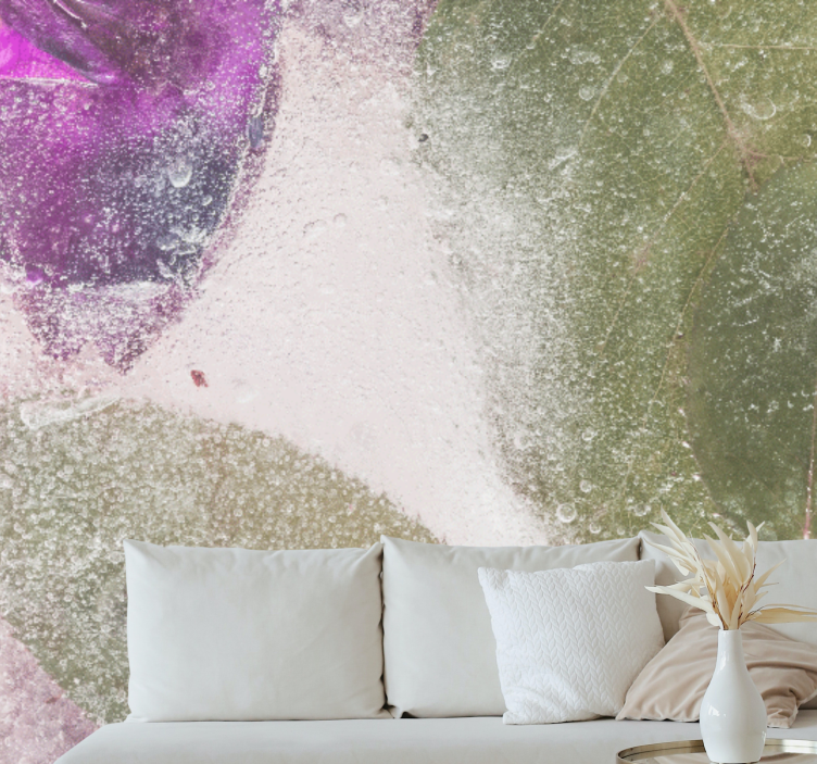 Purple floral elements flower wall mural - TenStickers