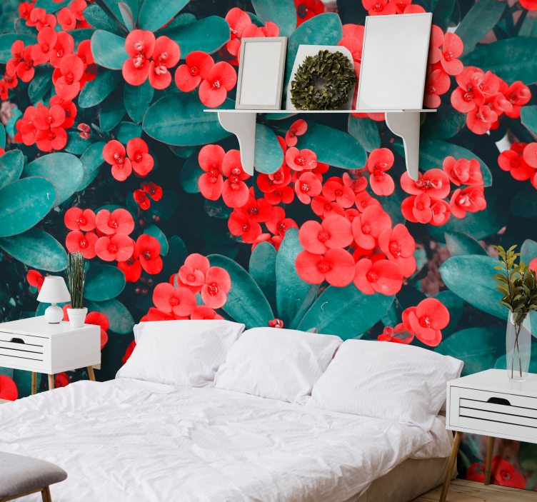 Red Floral Arrangement flower wall mural - TenStickers