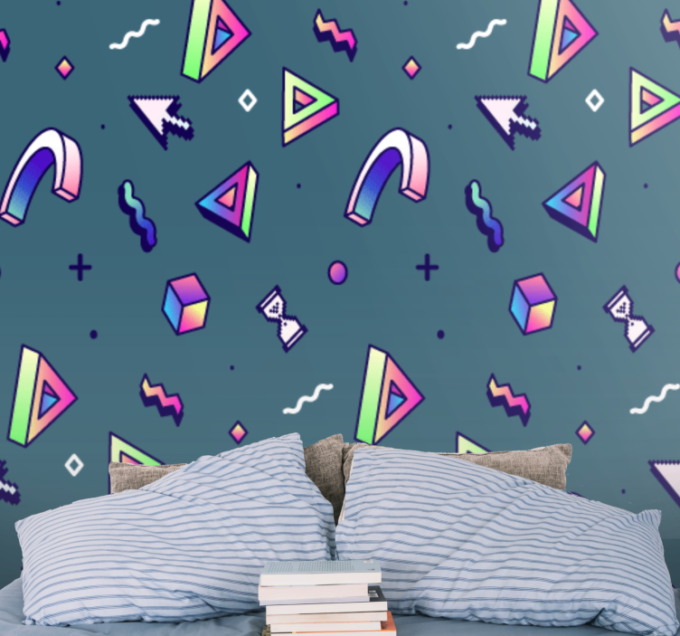 Romantic wall mural geometric shape journey - TenStickers