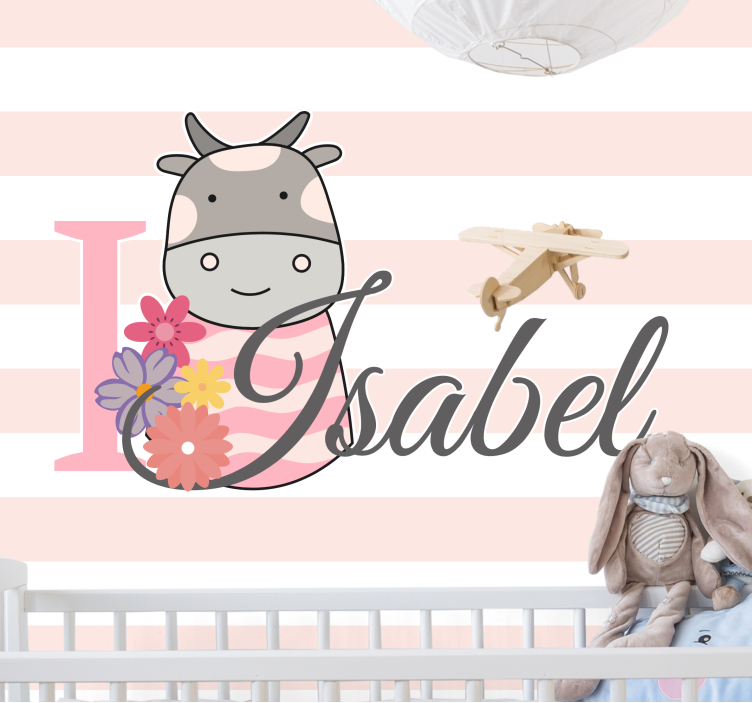 Romantic wall mural i love cows - TenStickers