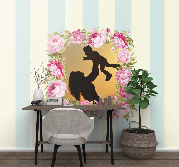 Rose frame with photo Marriage wall murals - TenStickers