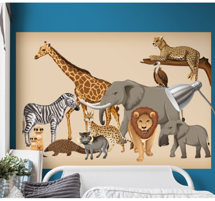 Savanna Wildlife Collection animals wall mural - TenStickers