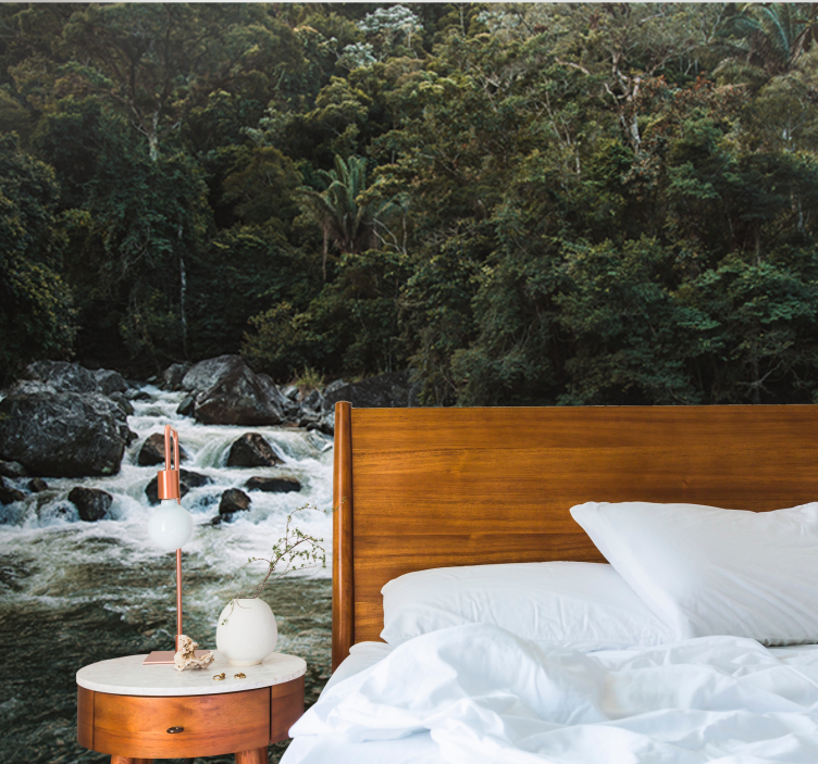 Serene River Scene wall mural nature - TenStickers